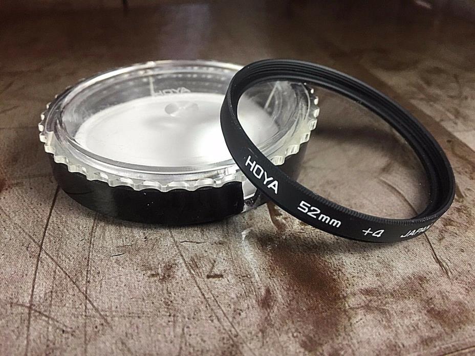 Hoya +4 Close-Up 52mm Lens Filter + Case Photography camera  Gear Equipment
