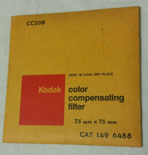 Kodak CC20B COLOR COMPENSATING FILTER 75MM X 75MM NEW 3