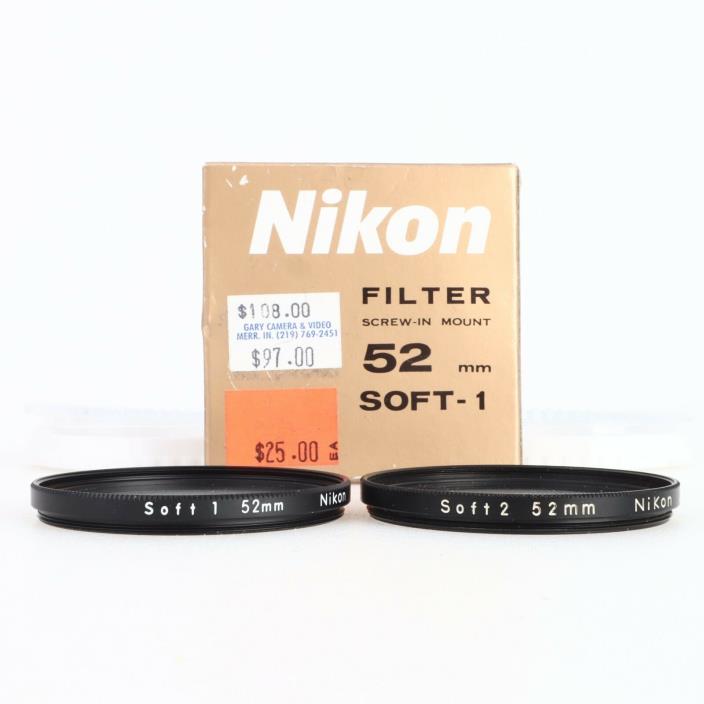 - 2 Nikon Soft Focus Filters, # 1, # 2, 52mm