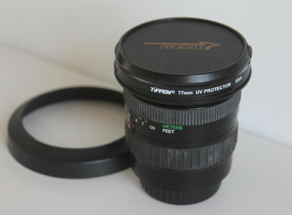 PHOENIX 19-35mm 1:3.5-4.5 AF Zoom Camera Lens JAPAN w/ TIFFEN 77mm Minolta DG-7D
