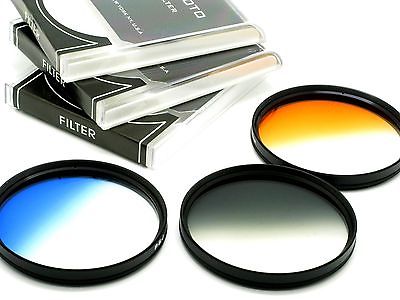 72mm Graduated Grey, Orange, Blue, Filters For Canon Nikon Tamron Lens & Others