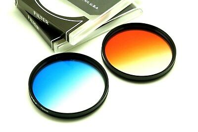 72mm Graduated Blue + Orange Filters For Canon Nikon Tamron Sigma Lens & Others