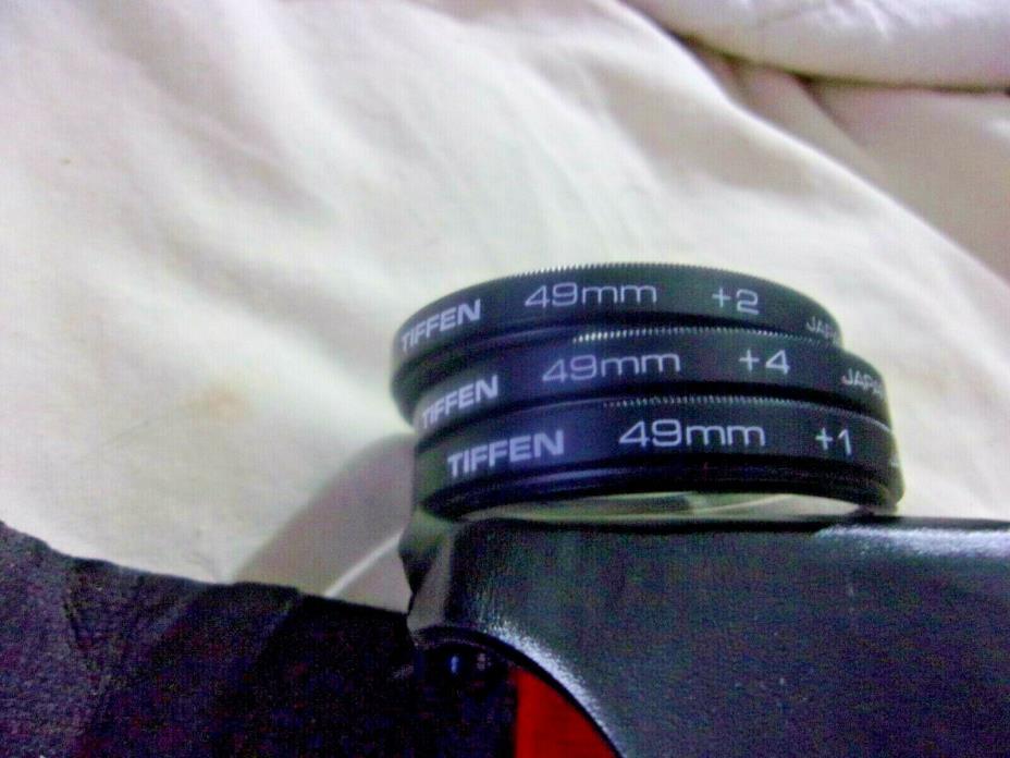 49mm Tiffen +1 +2 +4 Close Up Lens Set kit With Case EXCELLENT CONDITION