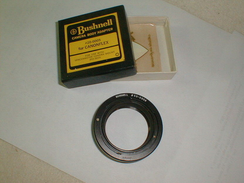 Bushnell camera body adapter VG w box 20-0005 for canonflex