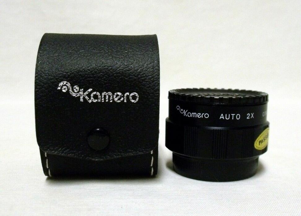 Vintage KAMERO 2X Auto Tele-Converter M42 PENTAX Screw Film Lens Adapter w/Case