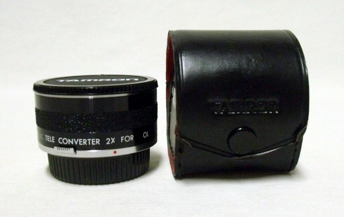 Vintage TAMRON 2X MC Tele-Converter OLYMPUS 'OM' System Film Lens Adapter w/Case