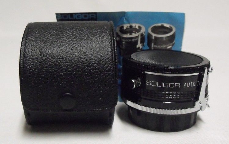 Vintage SOLIGOR 2X Auto Tele-Converter MINOLTA MD Film Lens Adapter w/Case Japan