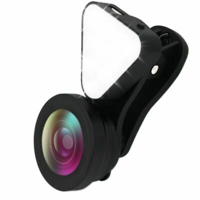 Fisheye Lens, Foneso 3 in 1 Cellphone Lens with Fill Light, 15X Macro Lens, 0.4X