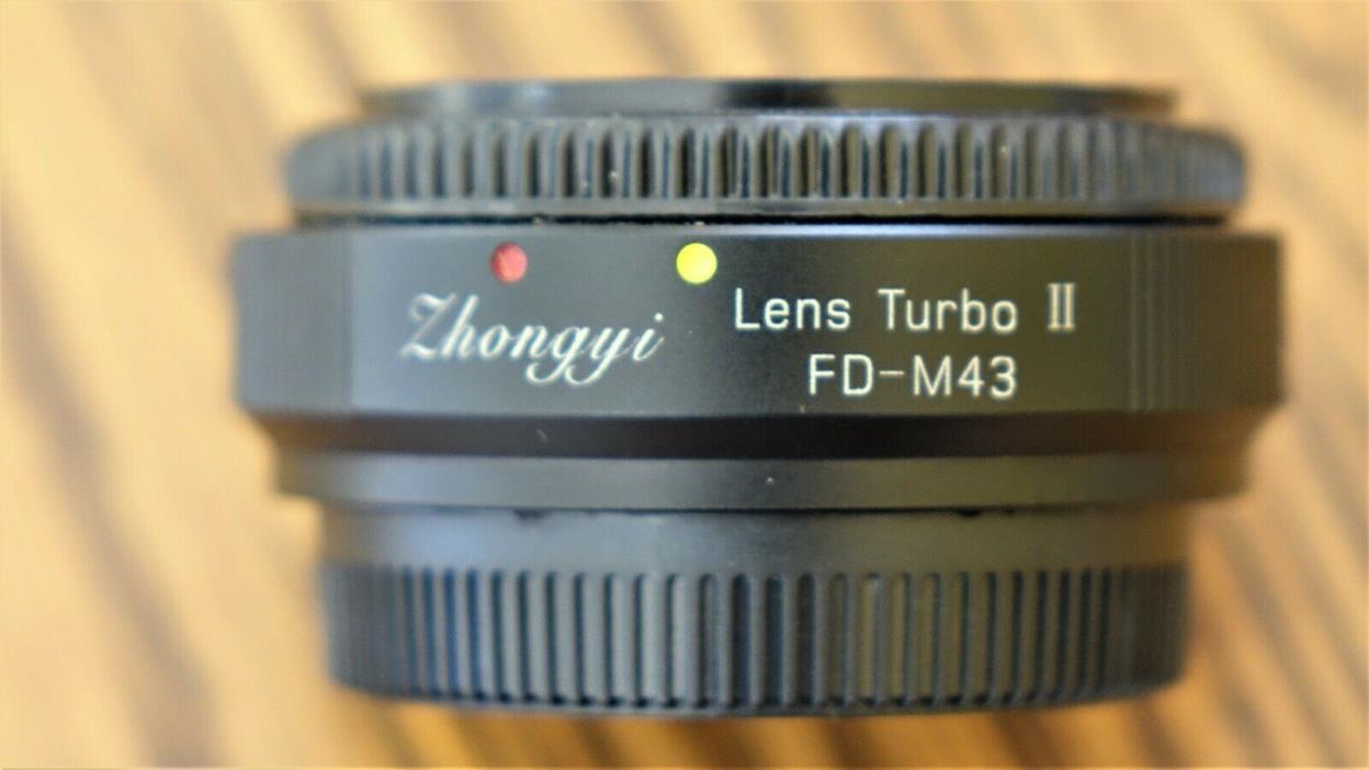 Zhongyi Lens Turbo II Focal Reducer Booster Adapter Canon FD to Micro 4/3 M43