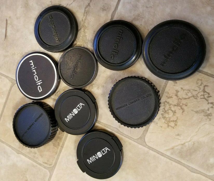 Lot of Minolta Lens Caps Mixed Sizes 9 total