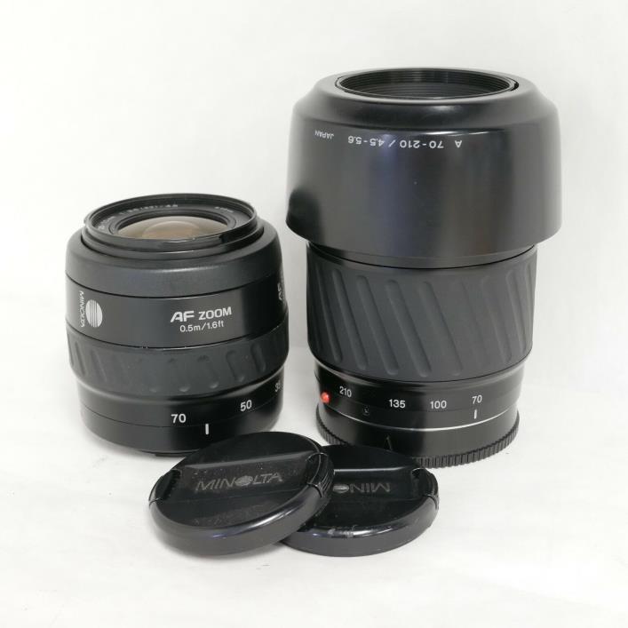 Maxxum Sony Alpha AF lens lot: Minolta 70-210mm AND 35-70mm zooms, very nice