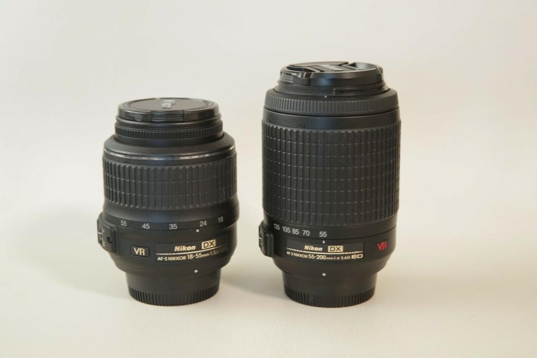 EX! Nikon DX Nikkor 18-55mm f/3.5-5.6G & Nikkor 55-200mm f/4-5.6G  VR Lenses