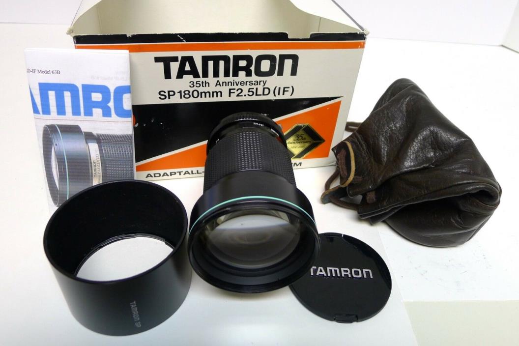 Tamron SP 180mm f2.5 LD IF 35th Anniversary Lens Model 63B w/Box Mint Rare