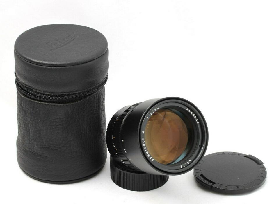 Leica Leitz 90mm f2 Summicron-M E55 Lens black with case