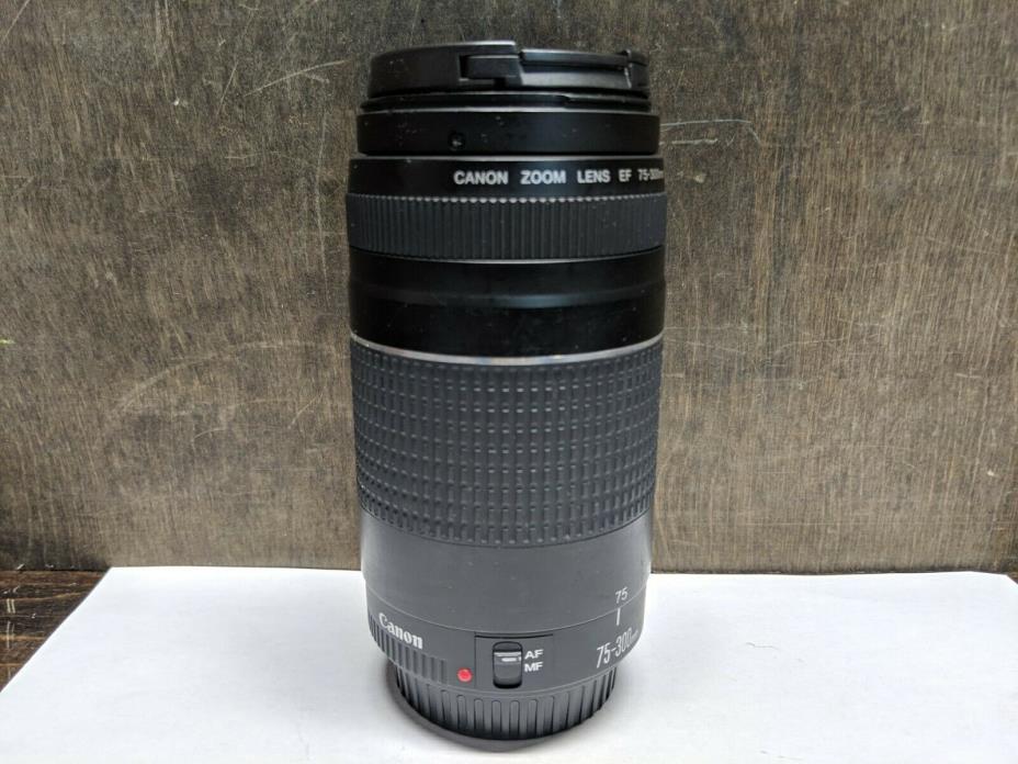 CANON EF 75-300MM 1:4-5.6 III ZOOM LENS WITH LENS COVER/CAP READ DESCRIPTION