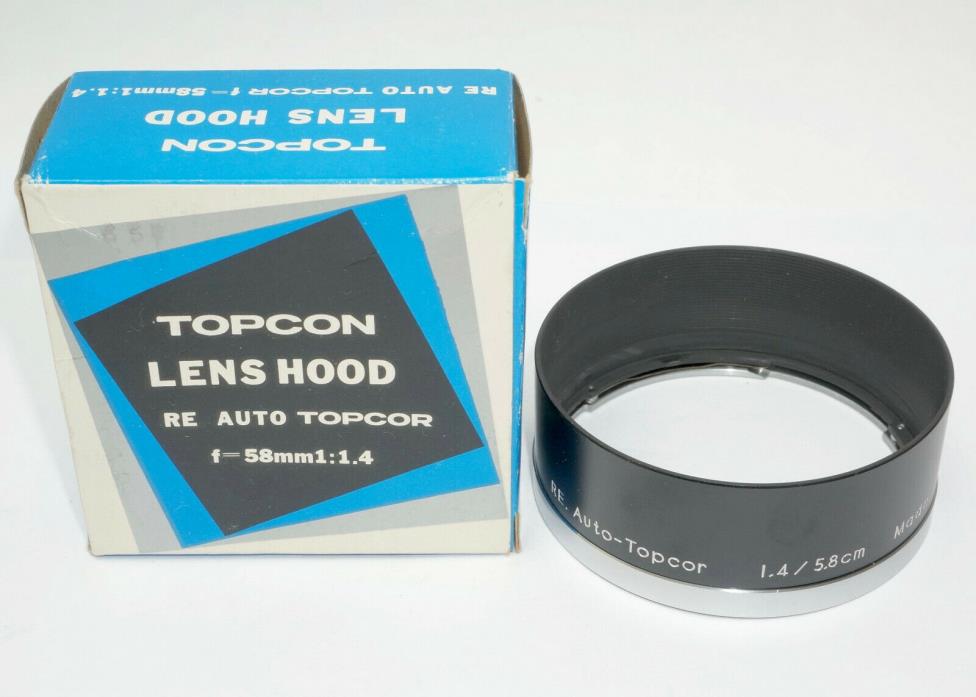 Topcon Lens Hood for 58mm f/1.4 RE Auto Topcor. Boxed. Beautiful.