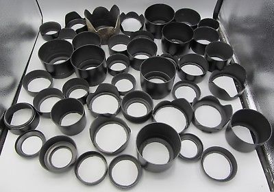 Large Lot of 40+ Mostly Unbranded or Aftermarket Plastic Camera Lens Hoods