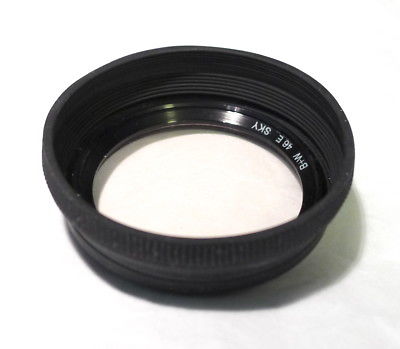 B+W 46mm Collapsible Rubber LENS HOOD Shade with SKYLIGHT Filter - NEW
