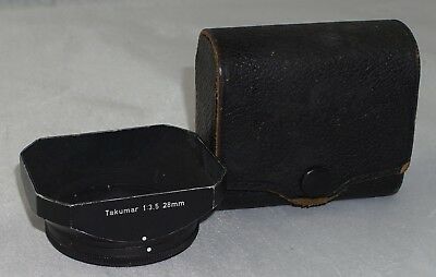 Asahi Opt. CO. Takumar f3.5 28mm Slip On Lens Shade in Case