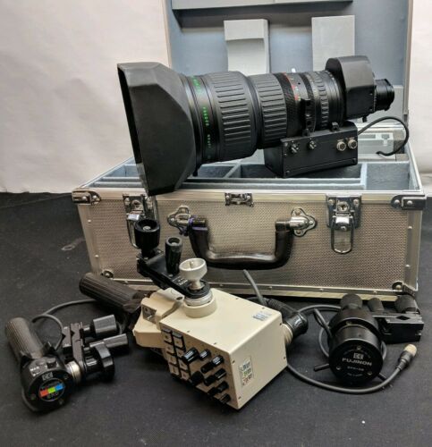 Fujinon Aspheric TV Broadcast Lens, Case, Controls, Cables, And Mounts Included