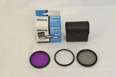 ULTIMAXX 3 Piece Multi Coated HD Filter Kit 58mm (UV, CPL, FLD)