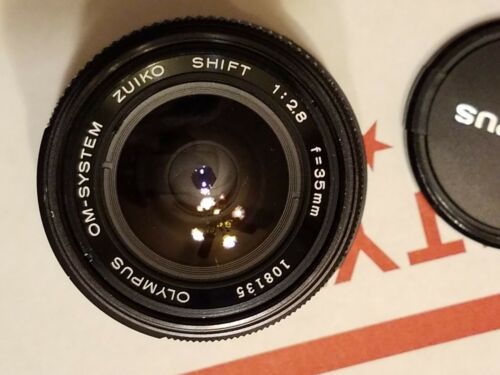 OLYMPUS OM SHIFT 35MM 2.8 ZUIKO LENS + CASE in EXCELLENT Condition.
