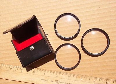 CLOSE UP LENSES WITH CASE, PRINZ BRAND, TOTAL OF THREE, CLASSIC SET