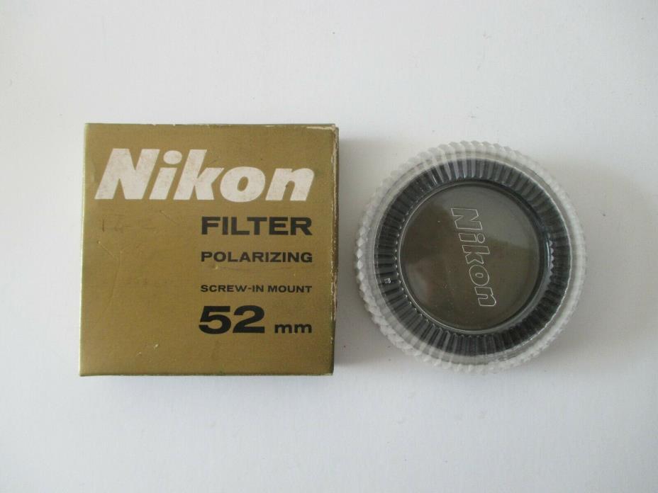 VTG NIKON POLARIZING FILTER 52MM SCREW IN MOUNT NEW UNUSED IN ORIGINAL BOX