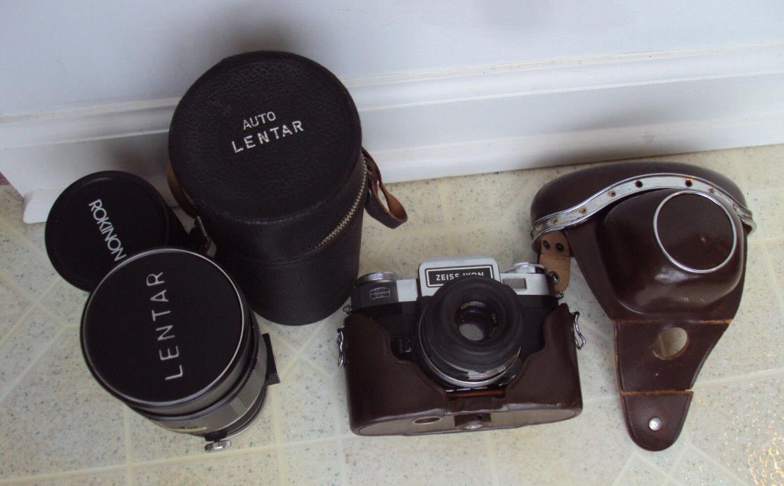 Carl Zeiss and 2 Lens and Case Lot Camera Lenses Lens Untested