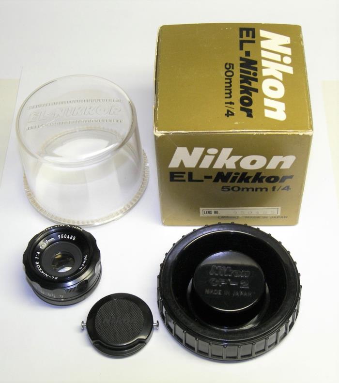 Nikon El Nikkor 50mm f4 Enlarging Lens with Bubble Case and Matching Numbers