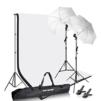 Photography Photo Video Studio Background Stand Support Kit with Muslin Backdrop
