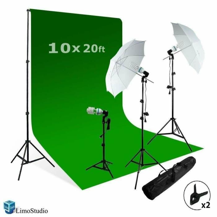 LimoStudio Photography Studio Video Photo ChromaKey Green Screen Background Kit