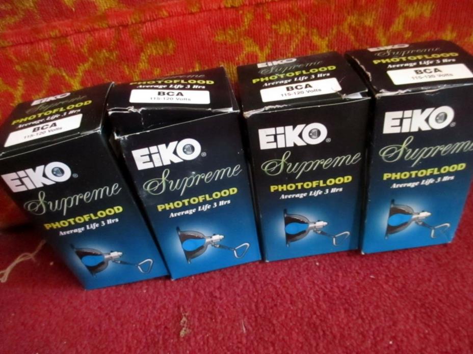 LOT 4  BCA EIKO SUPREME 120V Photoflood Bulbs NEW IN BOX