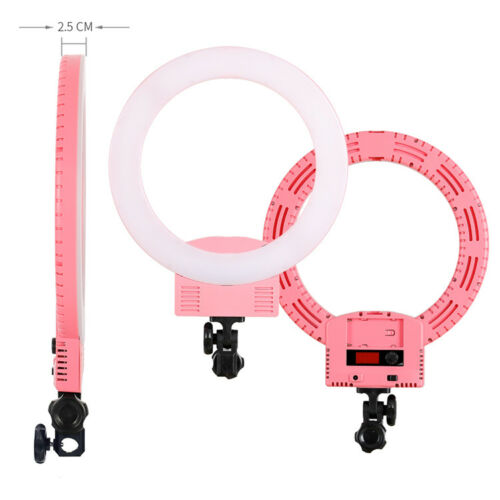 LED Ring Light Dimmable 6000K Fill Lamp Photography Phone Video Live Pink US
