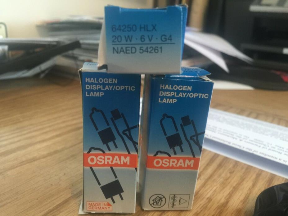 3 Pack: Osram Sylvania FHE / ESB 64250 HLX 6V 20W G4 Bipin Halogen