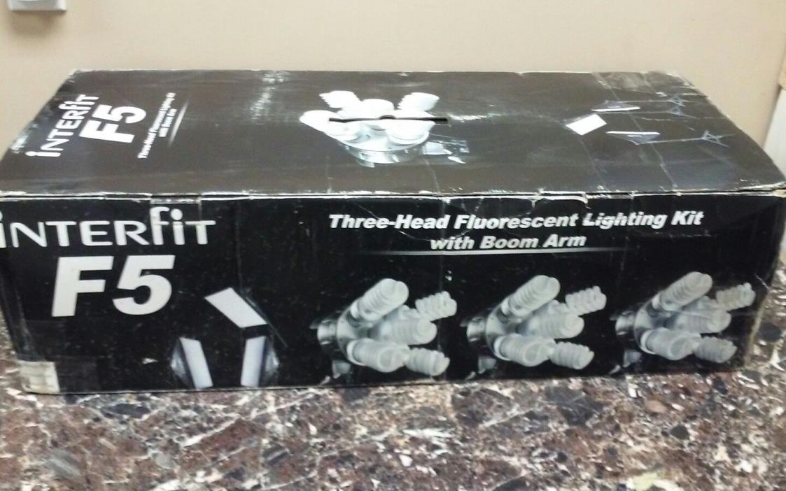(F) INTERFIT F5 THREE HEAD LIGHTING KIT WITH BOOM ARM (Z-6136)