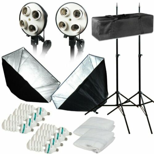 Photo Studio Photography 2 Softbox Light Stand Continuous Lighting Kit 1600W ST