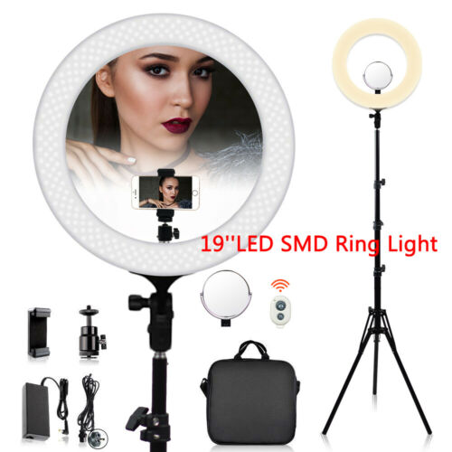 19''LED SMD Ring Light Kit 5500K Dimmable Diva With Stand Continuous Lighting US