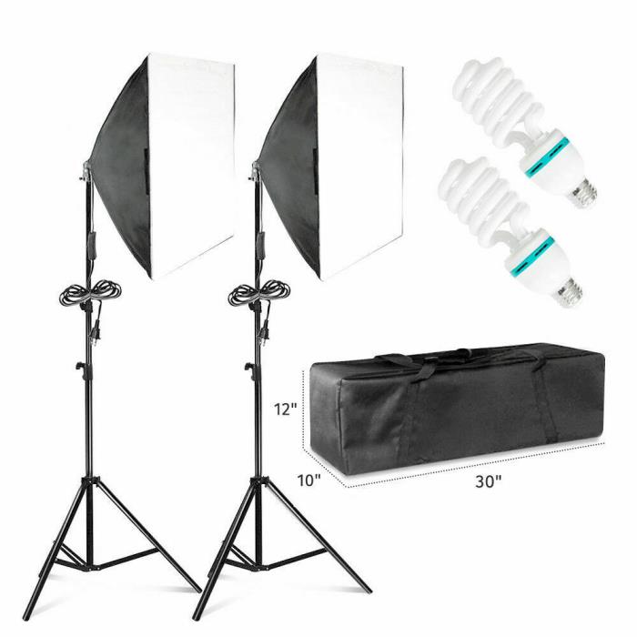 2 PCS Photography Lighting Softbox Stand Photo Equipment Soft Studio Light Kit