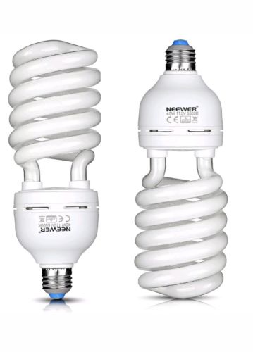 Neewer 2 Pack 45W 5500K Tri-phosphor Spiral CFL Daylight Balanced Light Bulb USA