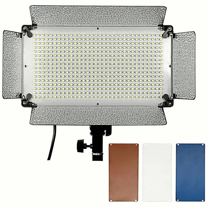 Neewer 500 LED Photo Light Panel + Diffuser +2 Color Filters & 4 Dimmer Switch ^