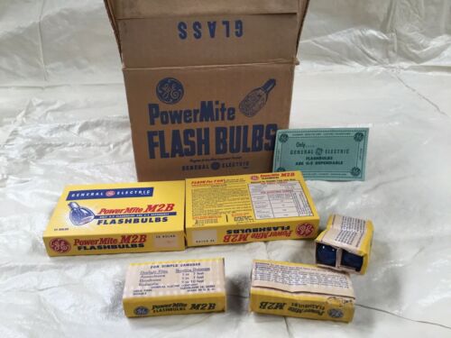 GE General Electric Power Mite M2B Photoflash Flash Bulbs 144 Count, 12 Packs
