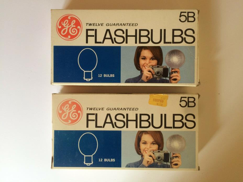 Two Boxes (24) GE General Electric 5B Flashbulbs