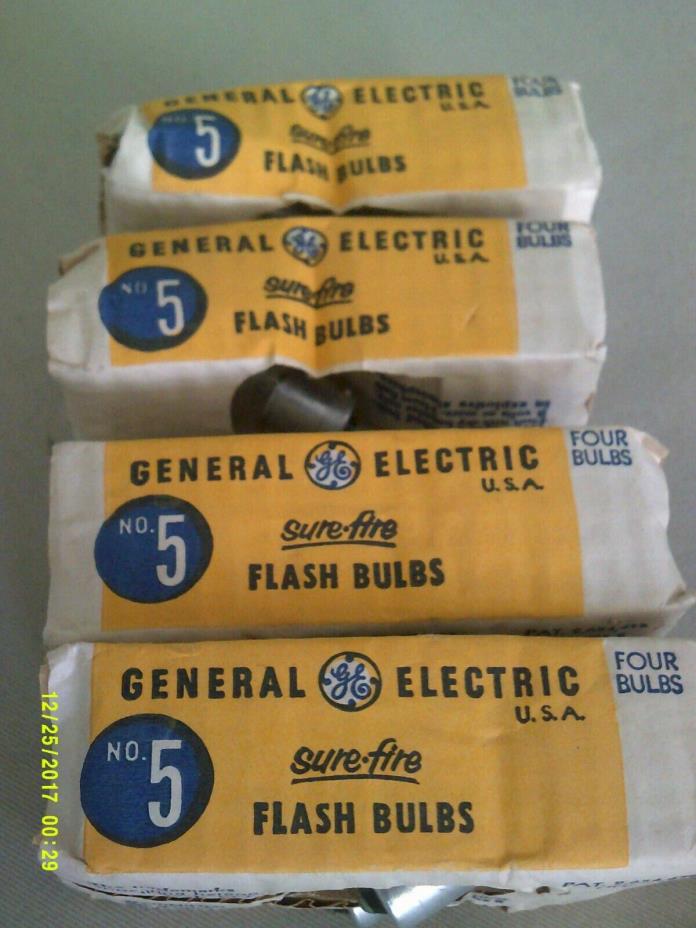 General Electric - Sure-Fire Flash Bulbs - #5 --  4 boxes!