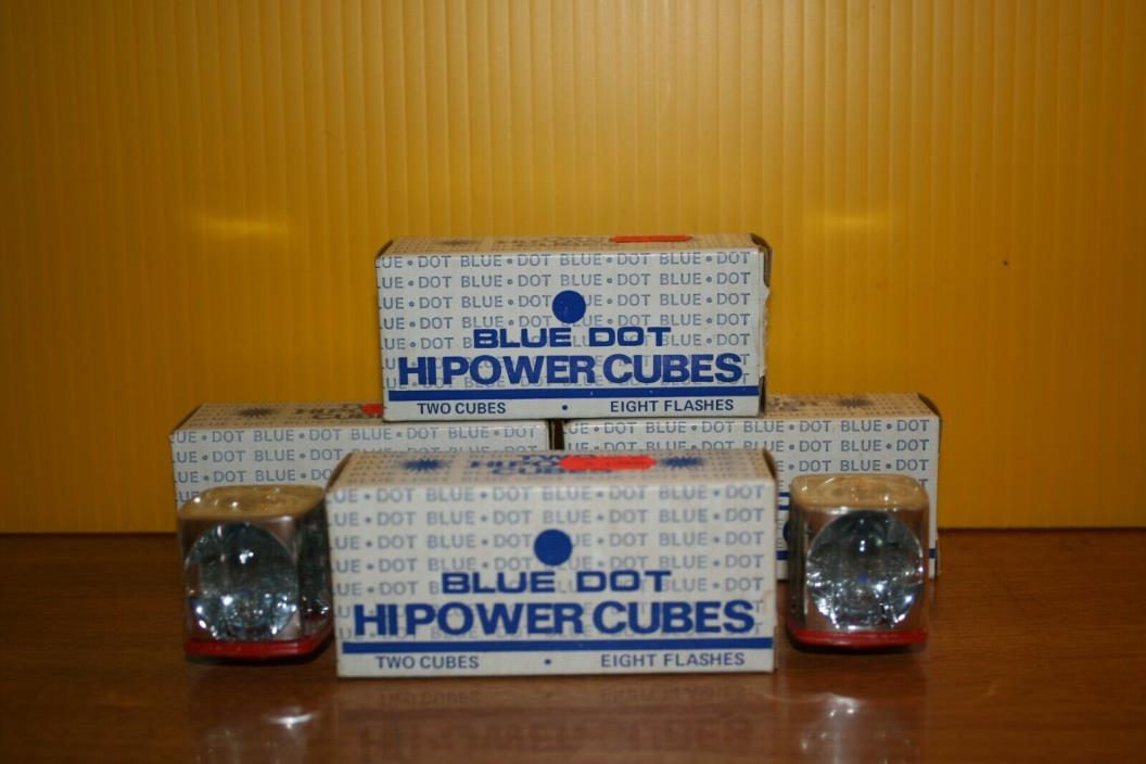 Vintage Blue Dot Corp Hi-Power Flash Cubes 4 Boxes of 2 Cubes 32 Flashes NEW