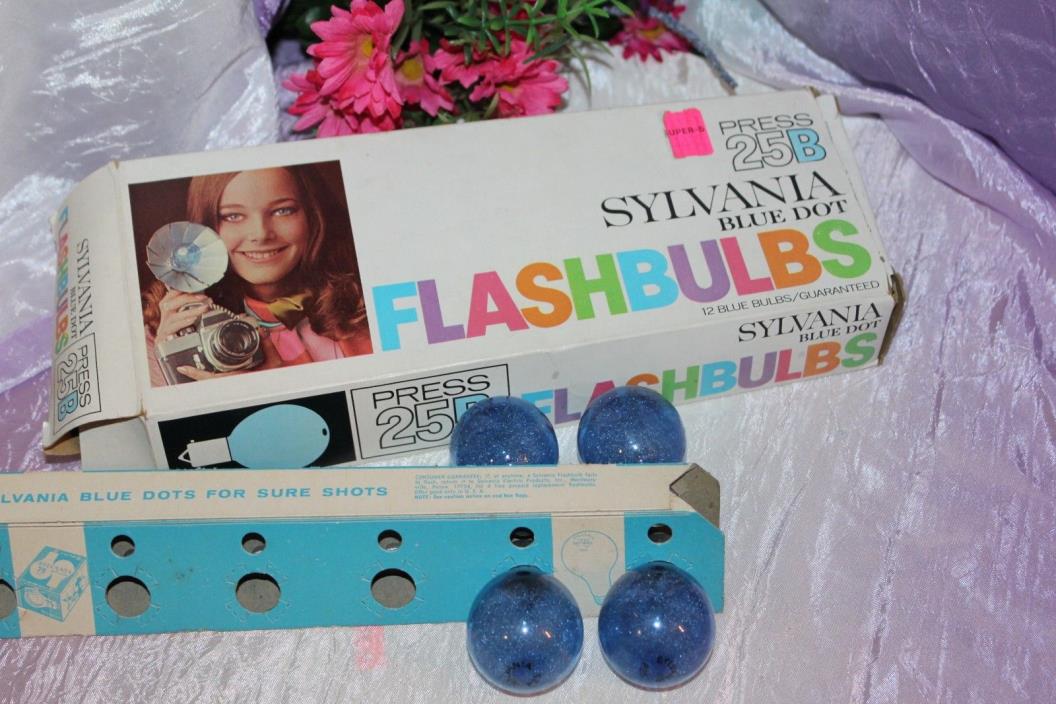 Sylvania Flashbulbs 25B Press Blue Dot 4 Bulbs in Original Box~Estate~t22