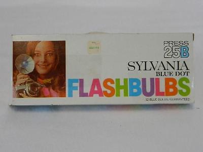 Vintage Sylvania PRESS 25B Blue Dot Flashbulbs -Blue Bulbs Box of 11- NOS
