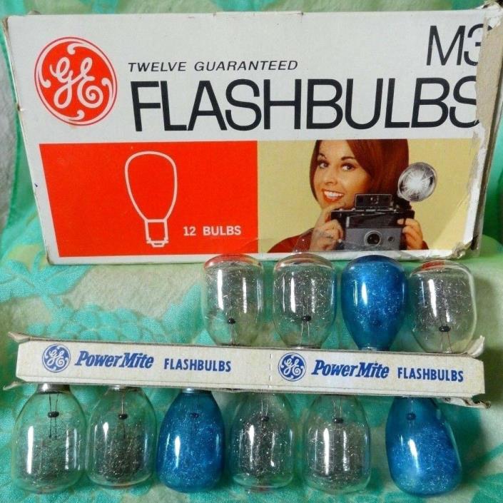 GE General Electric Flashbulbs 12 pack M3  only 10 in box 3 blue 7 clear