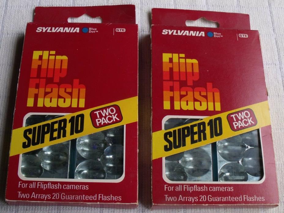 2 Vintage Sylvania Blue Dot Flip Flash Super 10 Twin Packs  40 Flashes  Unopened