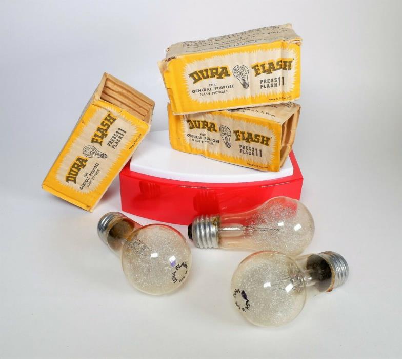 Vintage Dura Flash Flashbulbs for Press Cameras - Number 11 - 3 Bulbs Total